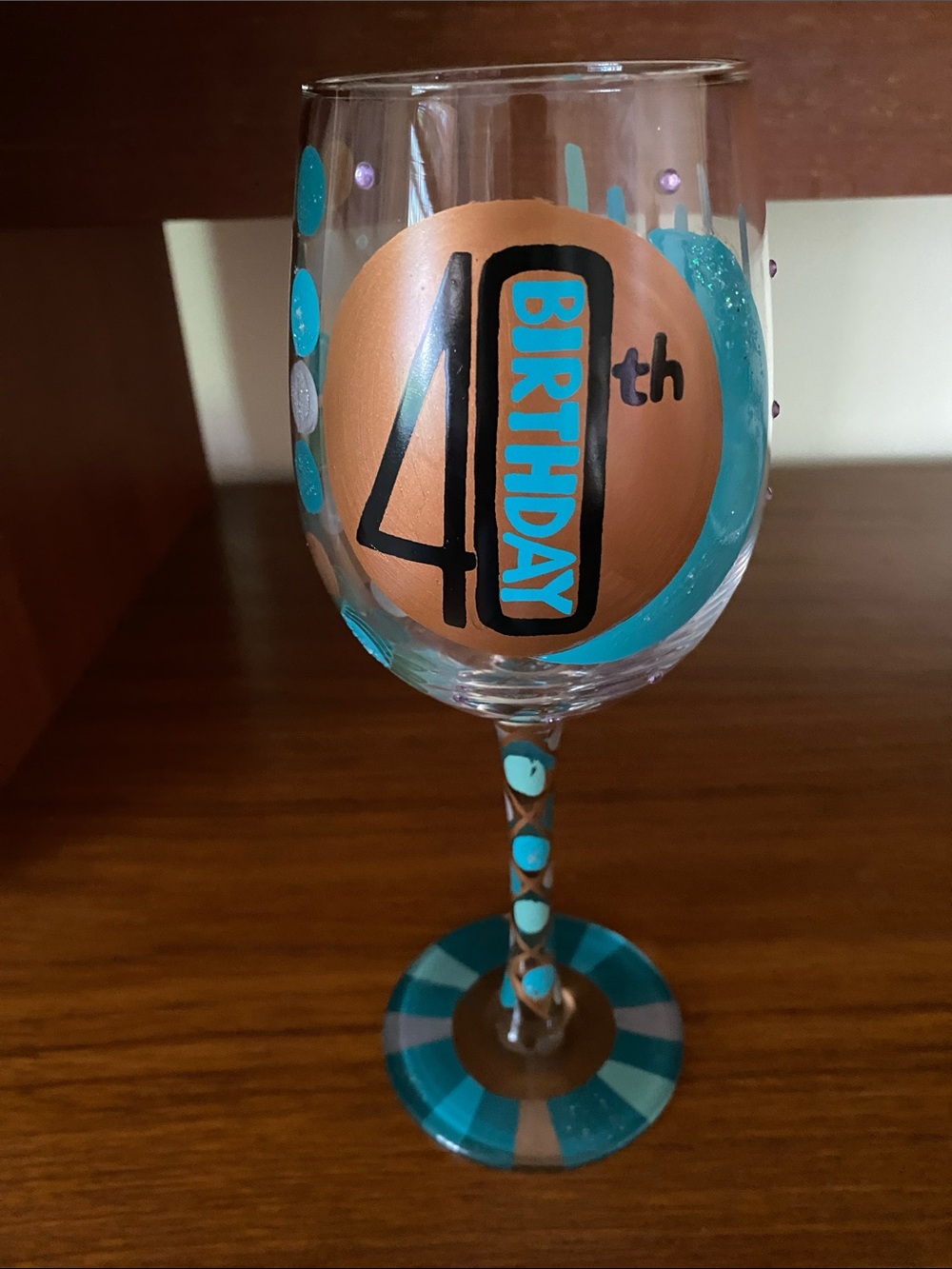Festive 40th Birthday Wineglass